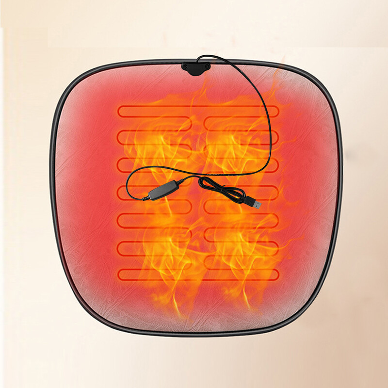 USB 5V 2.1A Pernă pentru scaun pentru încălzire mașină Pernă pentru căldură iarnă Pernă pătrată mică Pernă de încălzire scurtă flocata Pernă de jos