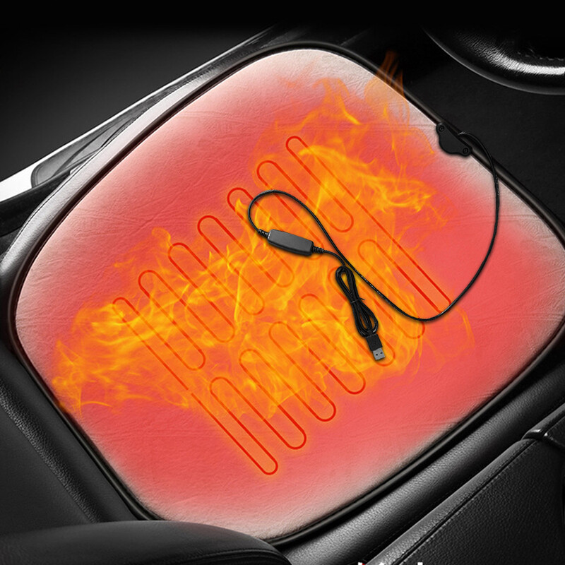 USB 5V 2.1A Pernă pentru scaun pentru încălzire mașină Pernă pentru căldură iarnă Pernă pătrată mică Pernă de încălzire scurtă flocata Pernă de jos