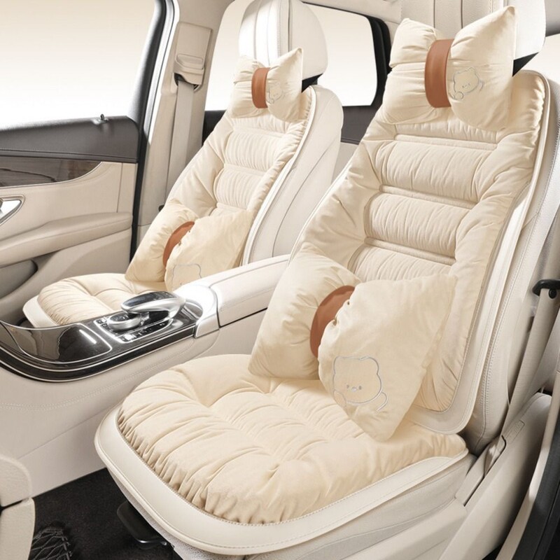 Confortabil Păstrați-vă la căldură Huse pentru scaun auto din pluș Respirabil, anti-alunecare, Covoraș de protecție pentru scaun auto, moale, anti-fouling, Pernă pentru scaun auto