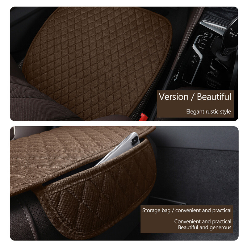 Husă pentru scaun auto universală din in Pernă față spate Covoraș protector confortabil și respirabil Pad pentru patru anotimpuri Accesorii interioare auto
