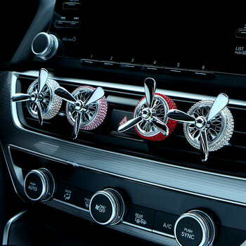 Creative Diamond Rotatable Air Force Car Perfume Solid Air Outlet Vent Clip Decoration Auto Conditioner Αξεσουάρ αποσμητικό χώρου