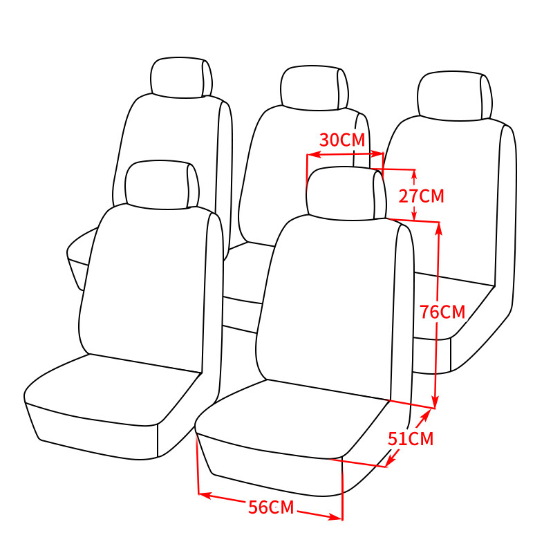 2/5 buc. Huse universale pentru scaune auto Interiorul mașinii potrivite pentru două rânduri de scaune (scaune duble față și spate 3 scaune independente)