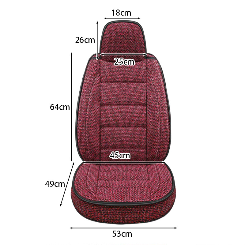 Husă universală pentru scaun auto Protector din țesătură de in, pernă respirabilă față pentru un singur scaun, complet înconjurată pentru auto Suv, camion, furgonetă