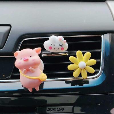 1 set osvježivača zraka za automobil Slatka kopča za aromaterapiju u obliku svinje Lako se instalira Izlazni raspršivač mirisa za darove