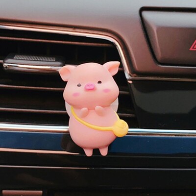 1 set osvježivača zraka za automobil Slatka kopča za aromaterapiju u obliku svinje Lako se instalira Izlazni raspršivač mirisa za darove