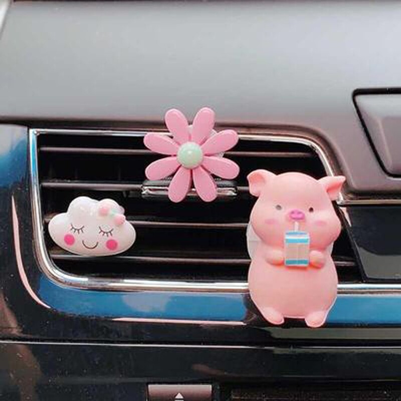 1 set osvježivača zraka za automobil Slatka kopča za aromaterapiju u obliku svinje Lako se instalira Izlazni raspršivač mirisa za darove