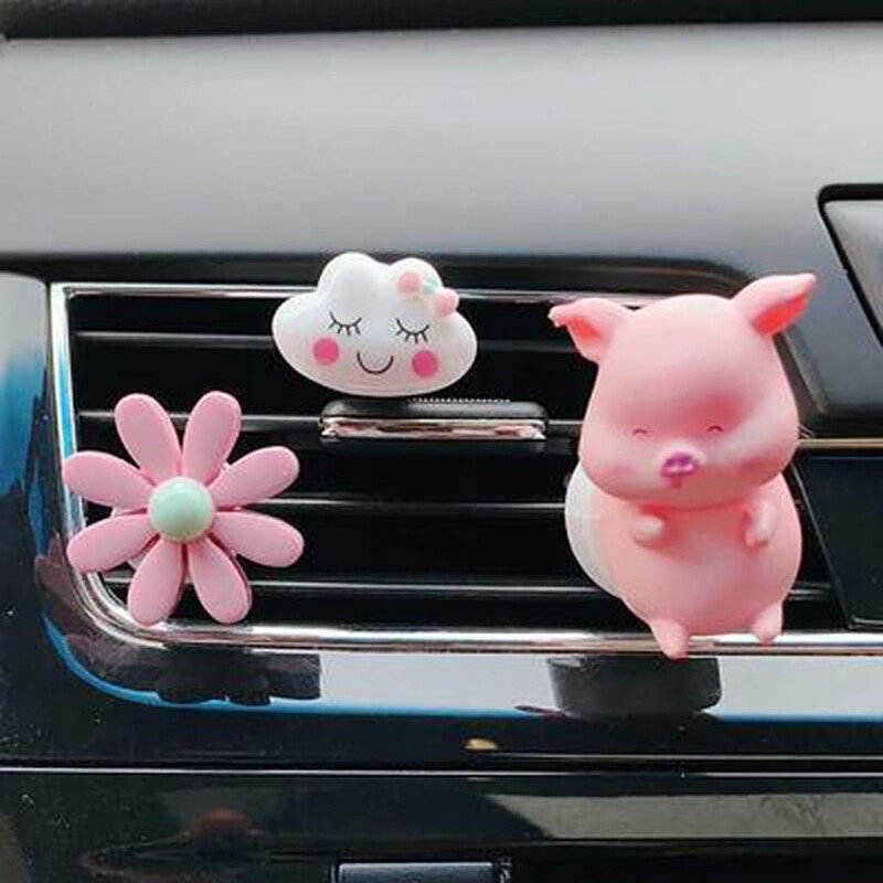 1 set osvježivača zraka za automobil Slatka kopča za aromaterapiju u obliku svinje Lako se instalira Izlazni raspršivač mirisa za darove