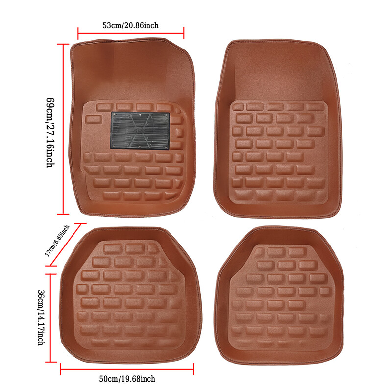 4 buc. Covorașe universale pentru podea auto Covoare pentru picioare Covoare pentru stilul mașinii Set complet anti-alunecare Covoraș pentru podea pentru accesorii auto