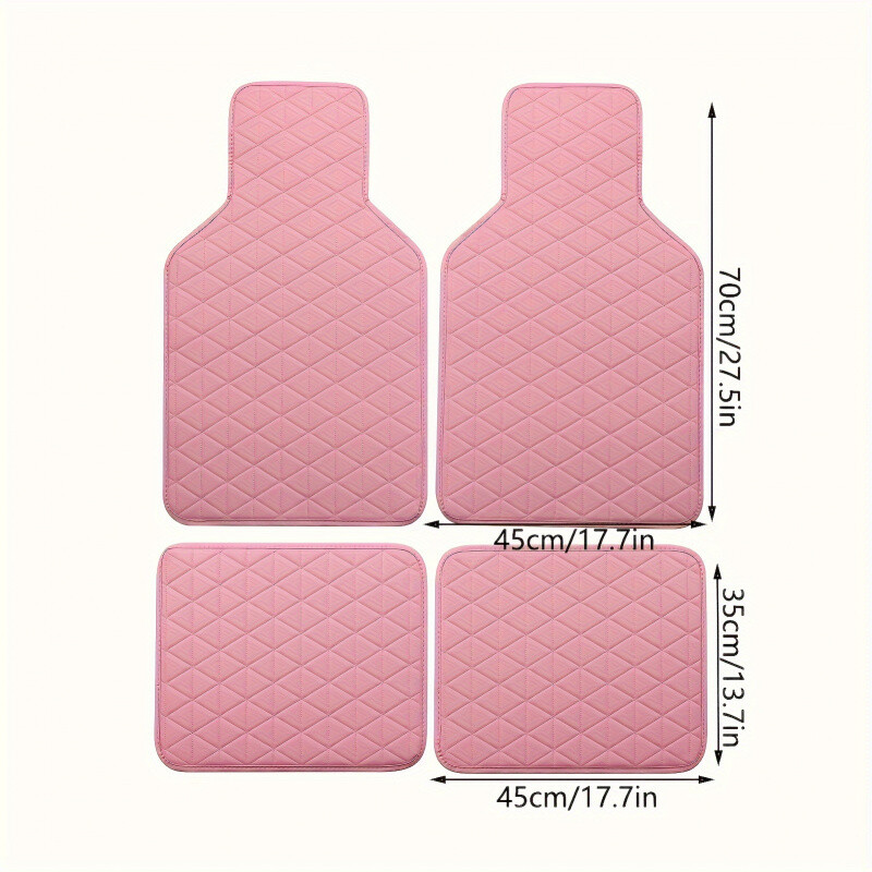 4-dijelna vodootporna PU kožna podna prostirka za automobil - izdržljiva i moderna, zaštita od svih vremenskih uvjeta, jednostavna za čišćenje, poboljšava unutrašnjost