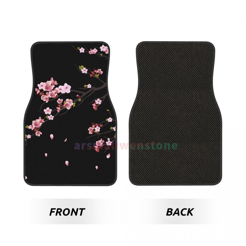 Japoneză Sakura Branch 4 bucăți covoraș de podea pentru femei din catifea de cristal, covoraș de podea pentru mașină anti-fouling Accesorii pentru interiorul mașinii