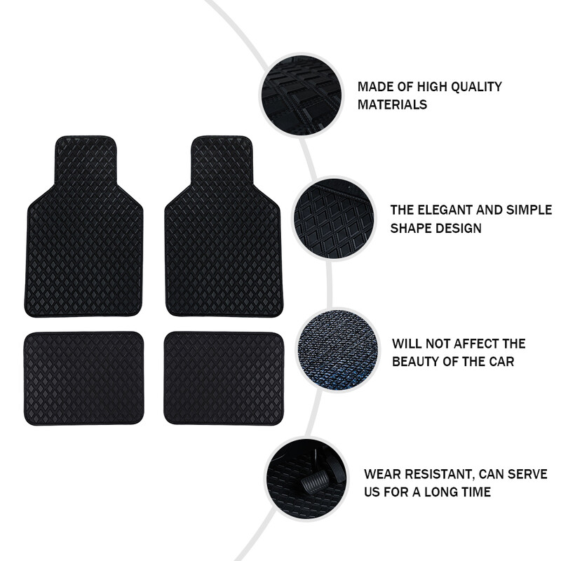 Automobil Tepih Unutrašnjost Podne prostirke Prednji i stražnji Tepisi Podloga za vozila Auto Presvlake Potrepštine Tepisi Područje