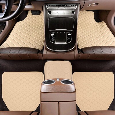 5 bucăți covorașe superioare universale: piele PU impermeabilă, covor elegant în carouri - acoperire completă pentru față și spate!