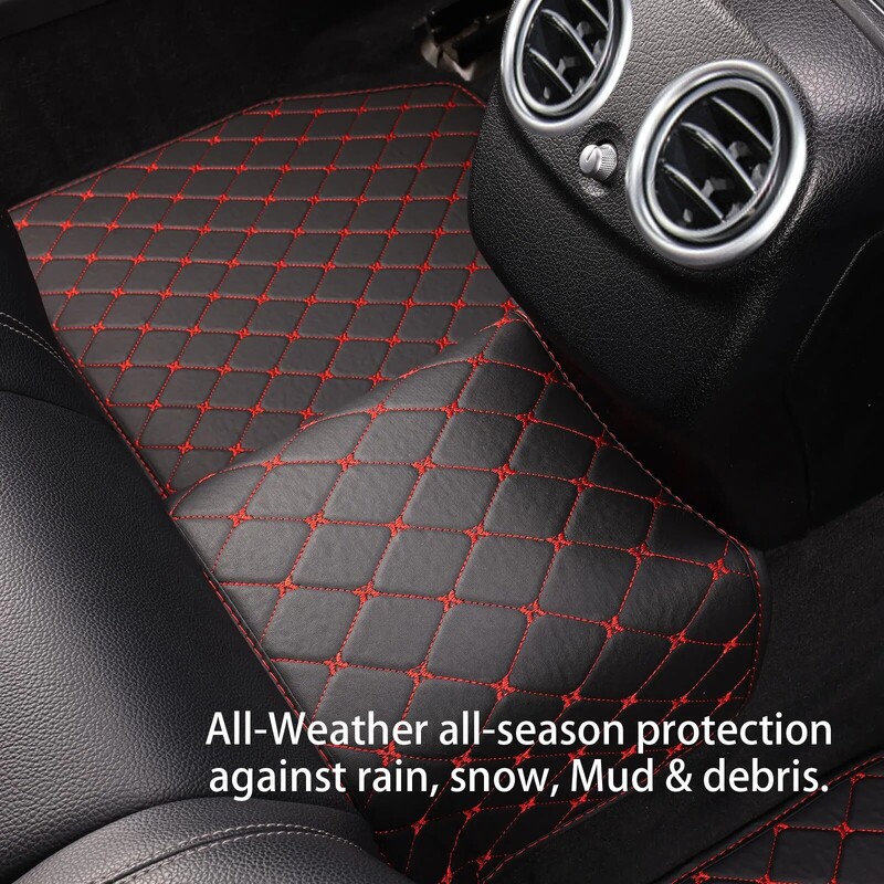 5 bucăți covorașe superioare universale: piele PU impermeabilă, covor elegant în carouri - acoperire completă pentru față și spate!