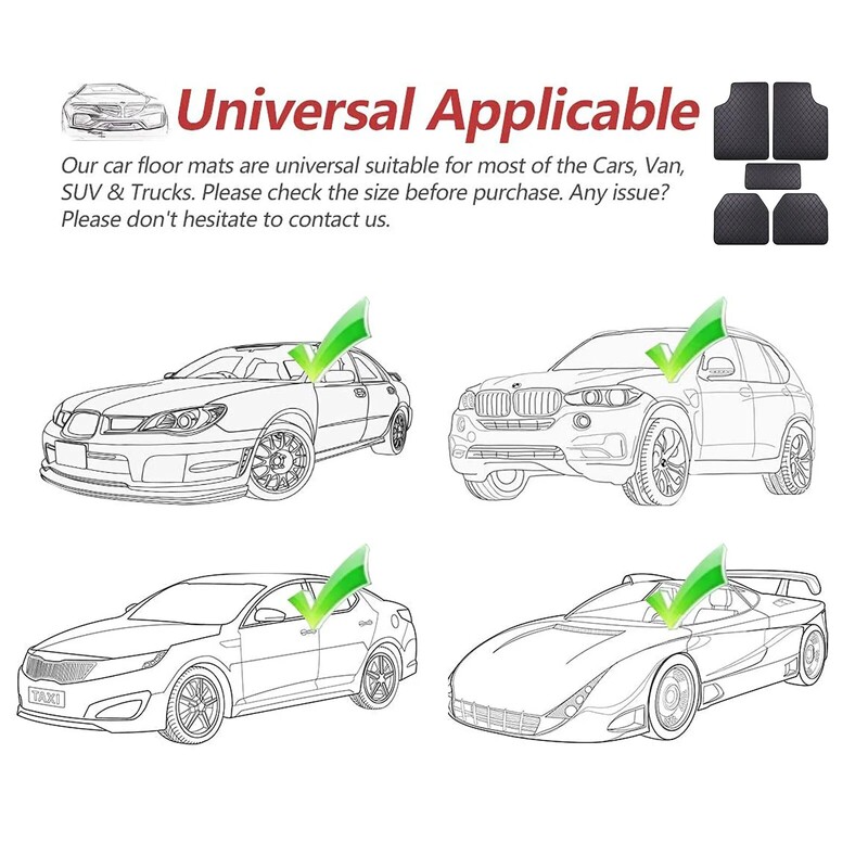 5 bucăți covorașe superioare universale: piele PU impermeabilă, covor elegant în carouri - acoperire completă pentru față și spate!