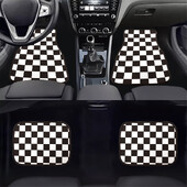 Jauns universāls JDM Racing Cluture sarkanrūtains auto grīdas paklājiņš, klasisks paklāja grīdas paklājiņš, 4 gab.