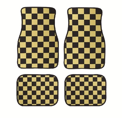 Jauns universāls JDM Racing Cluture sarkanrūtains auto grīdas paklājiņš, klasisks paklāja grīdas paklājiņš, 4 gab.