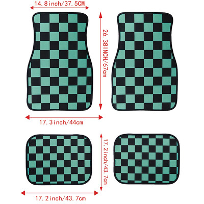 Jauns universāls JDM Racing Cluture sarkanrūtains auto grīdas paklājiņš, klasisks paklāja grīdas paklājiņš, 4 gab.