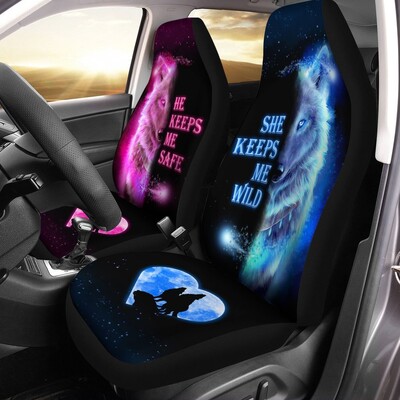 Automašīnas sēdekļa pārvalku komplekts biezāka sekcija 3D vilka raksts poliesters universāls viss iekļauts elastīgs auto salona daļu aksesuāri