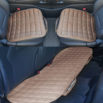 AUTO PLUS, universal, iarnă, caldă, pernă pentru scaun auto, pernă scurtă de pluș, pernă moale pentru scaun, cu buzunar