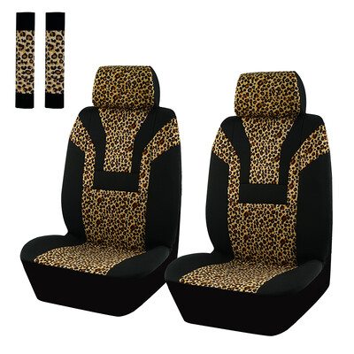 Huse scaun auto AUTO PLUS Leopard Protejează scaunul interiorului mașinii, compatibile cu airbag, se potrivește universal pentru mașini, SUV, camion, set complet