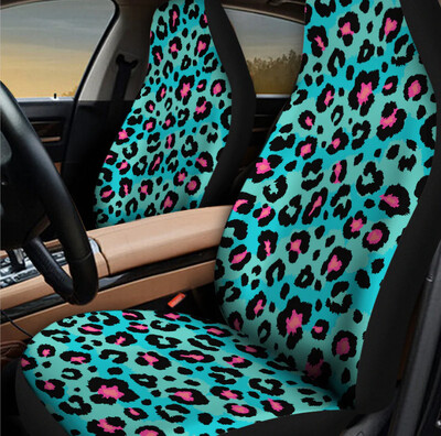 Huse scaun auto cu imprimeu leopard roz Pereche 2 huse scaune auto față Huse scaun pentru protectie scaun auto Accesoriu auto imprimeu animal