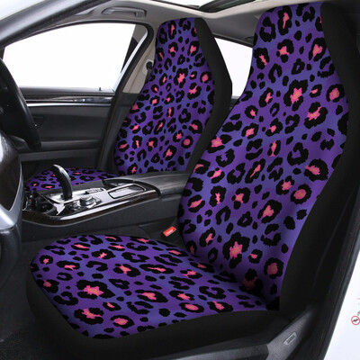 Huse scaun auto cu imprimeu leopard roz Pereche 2 huse scaune auto față Huse scaun pentru protectie scaun auto Accesoriu auto imprimeu animal