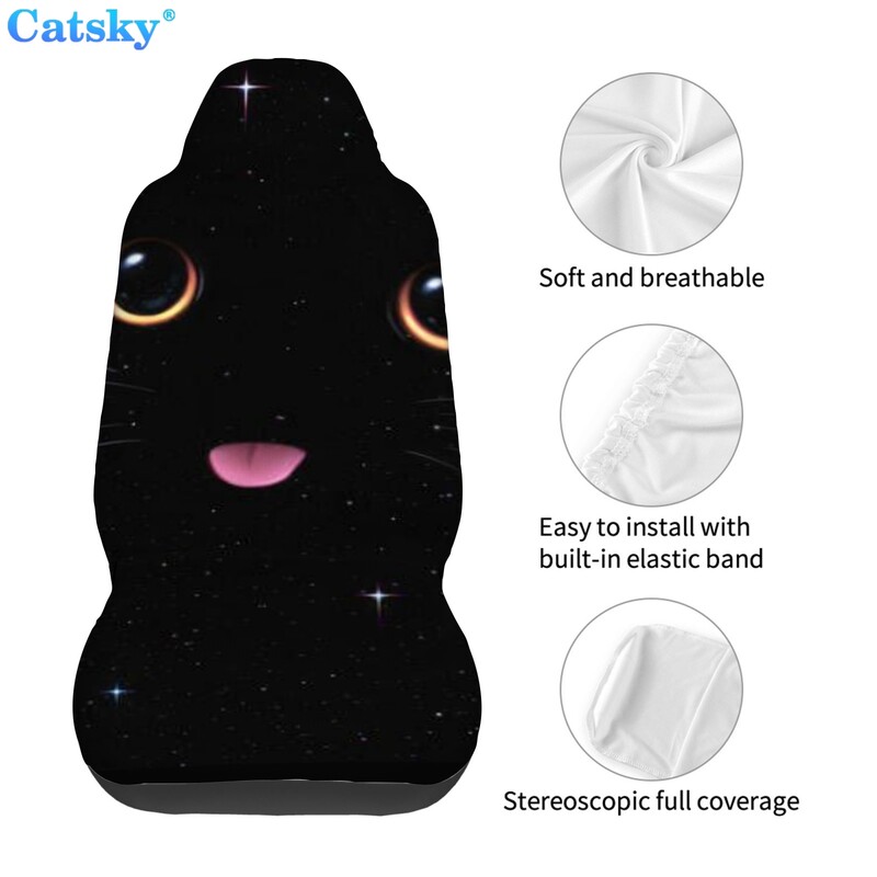 ochi de pisică Set huse scaun auto din poliester Piese auto universale Căptușeală interioară Husă de protecție decorativă