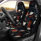 Huse pentru scaune auto Dragon Color Animal Japan Se potrivește cu majoritatea mașinilor 2 buc Accesorii universale pentru autovehicule Huse pentru scaune față