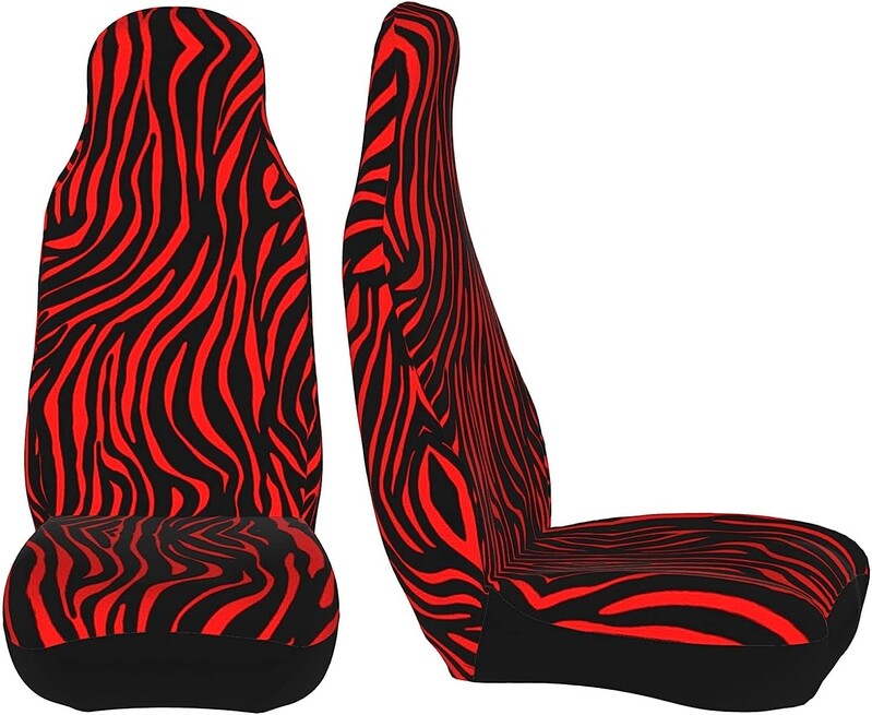 Huse pentru scaune auto cu zebră roșie pentru femei Protector pentru husa scaunului din față Rezistent la praf Accesorii confortabile antiderapante potrivite pentru mașini
