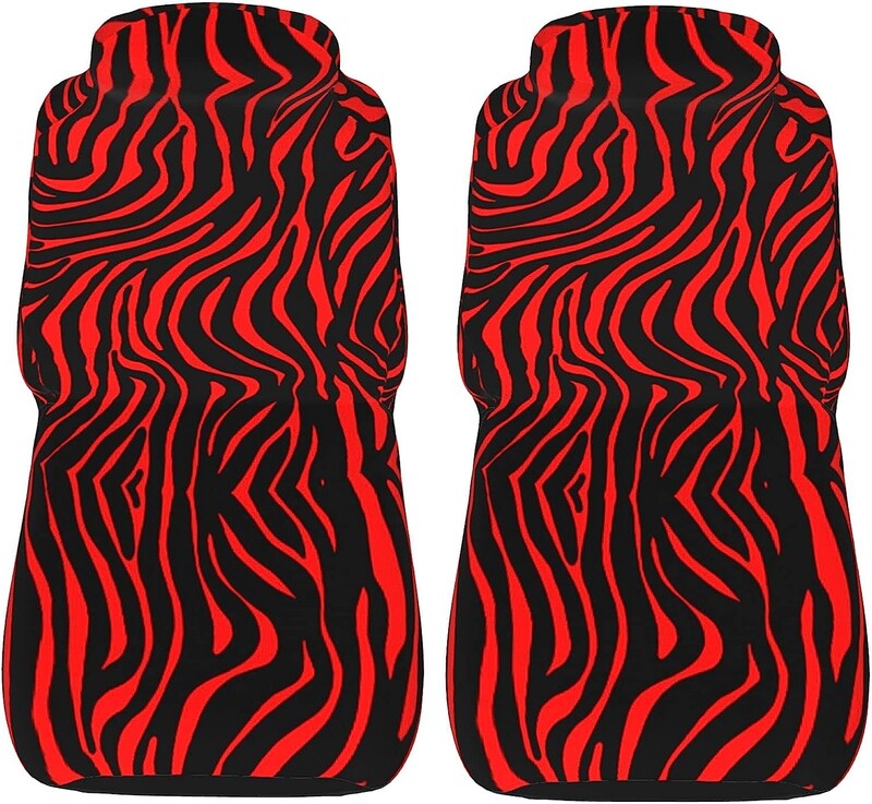 Huse pentru scaune auto cu zebră roșie pentru femei Protector pentru husa scaunului din față Rezistent la praf Accesorii confortabile antiderapante potrivite pentru mașini