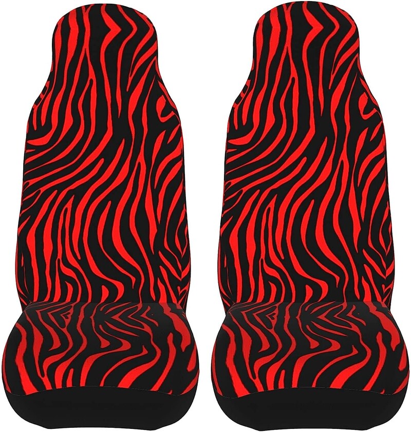 Huse pentru scaune auto cu zebră roșie pentru femei Protector pentru husa scaunului din față Rezistent la praf Accesorii confortabile antiderapante potrivite pentru mașini