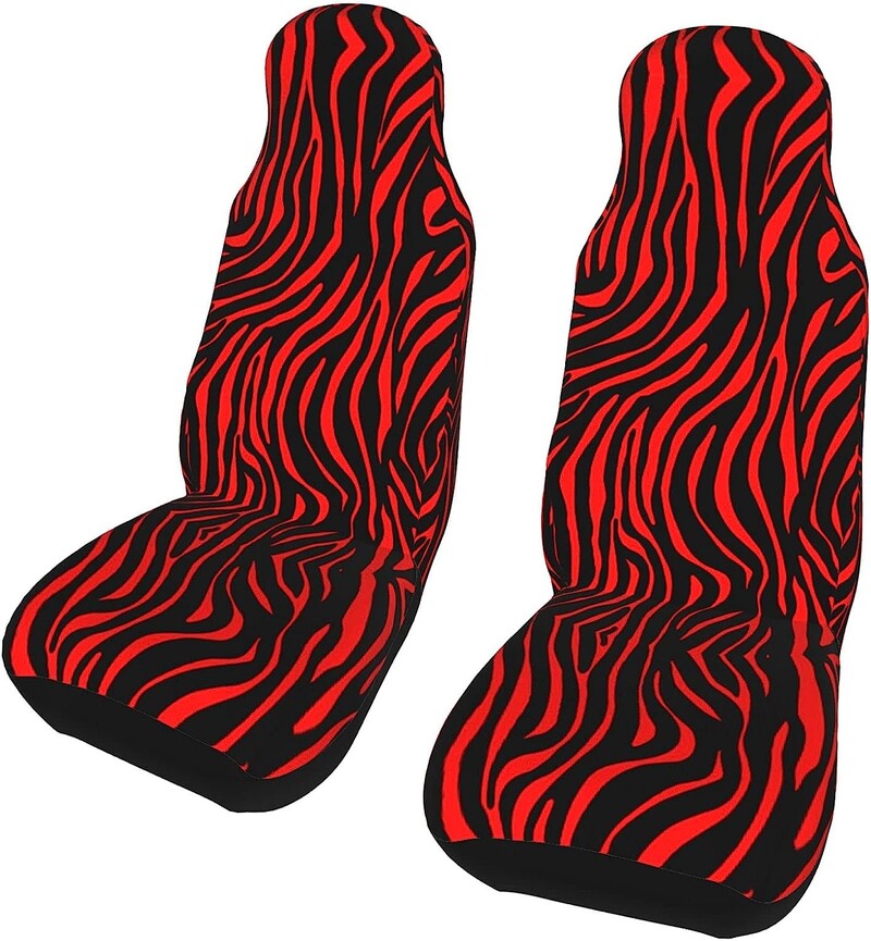 Huse pentru scaune auto cu zebră roșie pentru femei Protector pentru husa scaunului din față Rezistent la praf Accesorii confortabile antiderapante potrivite pentru mașini