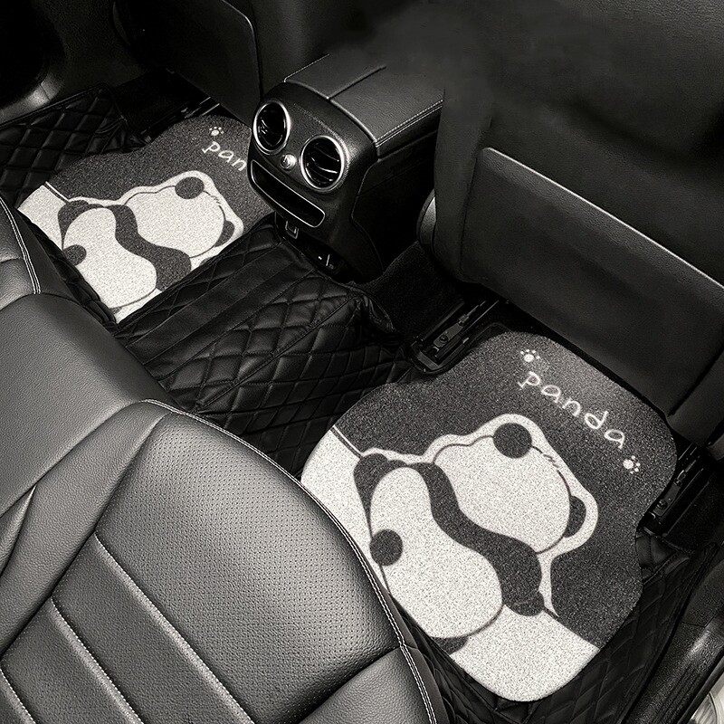 Auto põrandamatid Universal Fit Panda Print Auto põrandamatid libisemisvastased veekindlad tolmuhülgavad kaitsevaibad esi- ja tagamatid