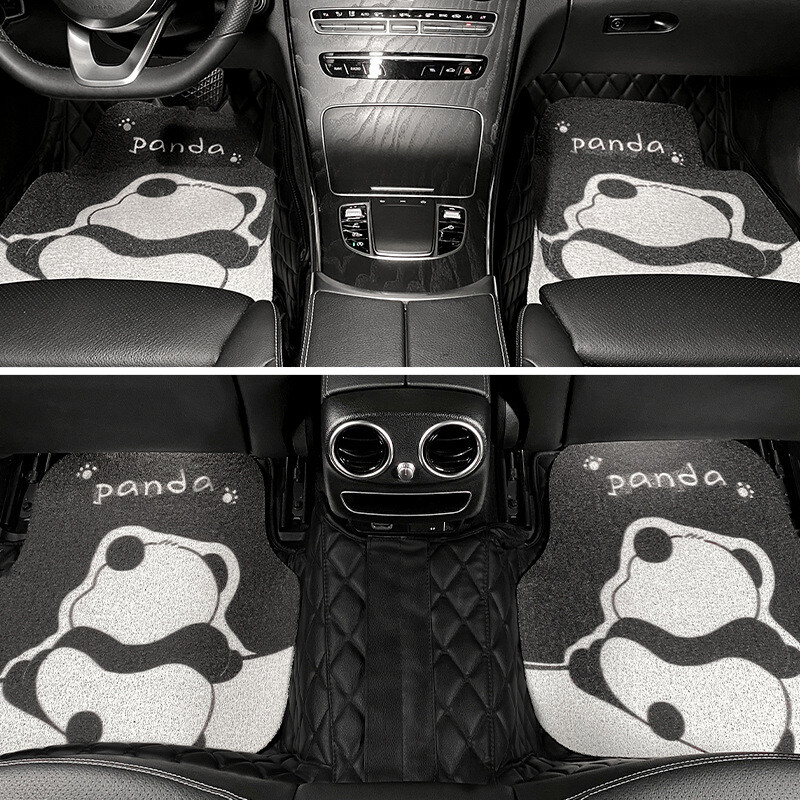 Auto põrandamatid Universal Fit Panda Print Auto põrandamatid libisemisvastased veekindlad tolmuhülgavad kaitsevaibad esi- ja tagamatid