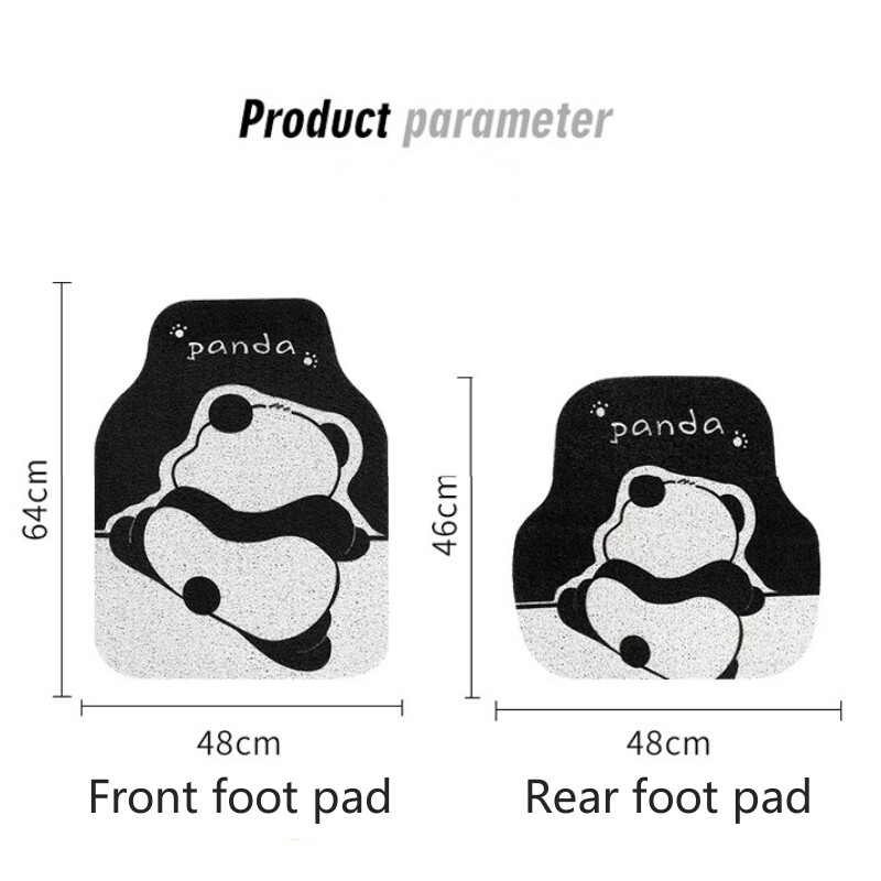 Auto põrandamatid Universal Fit Panda Print Auto põrandamatid libisemisvastased veekindlad tolmuhülgavad kaitsevaibad esi- ja tagamatid
