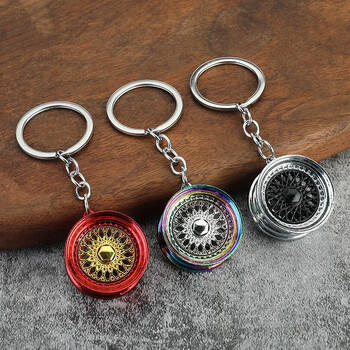 Creative Gear Head Keychain Скоростна скоростна кутия Ключодържател за автомобилен ключ Turbo Hub Спирачен диск Висулка Амортисьор Ключове Държач Пръстен за верига