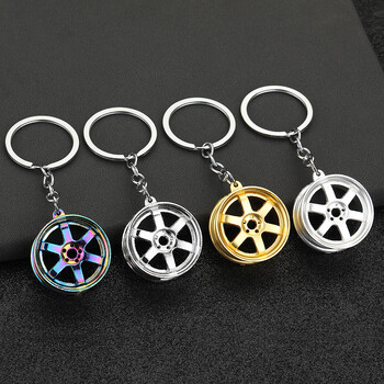 Creative Gear Head Keychain Скоростна скоростна кутия Ключодържател за автомобилен ключ Turbo Hub Спирачен диск Висулка Амортисьор Ключове Държач Пръстен за верига