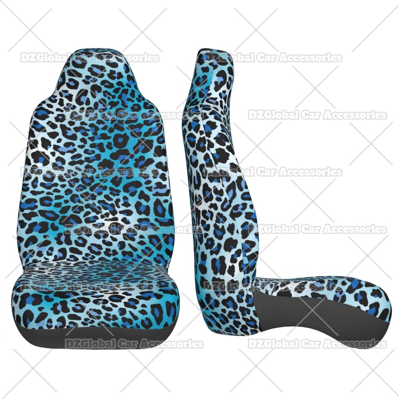 Navlake za autosjedalice s plavim leopard uzorkom za muškarce, žene, udobne štitnike za prednja sjedala s kantom za divlje geparde, univerzalne