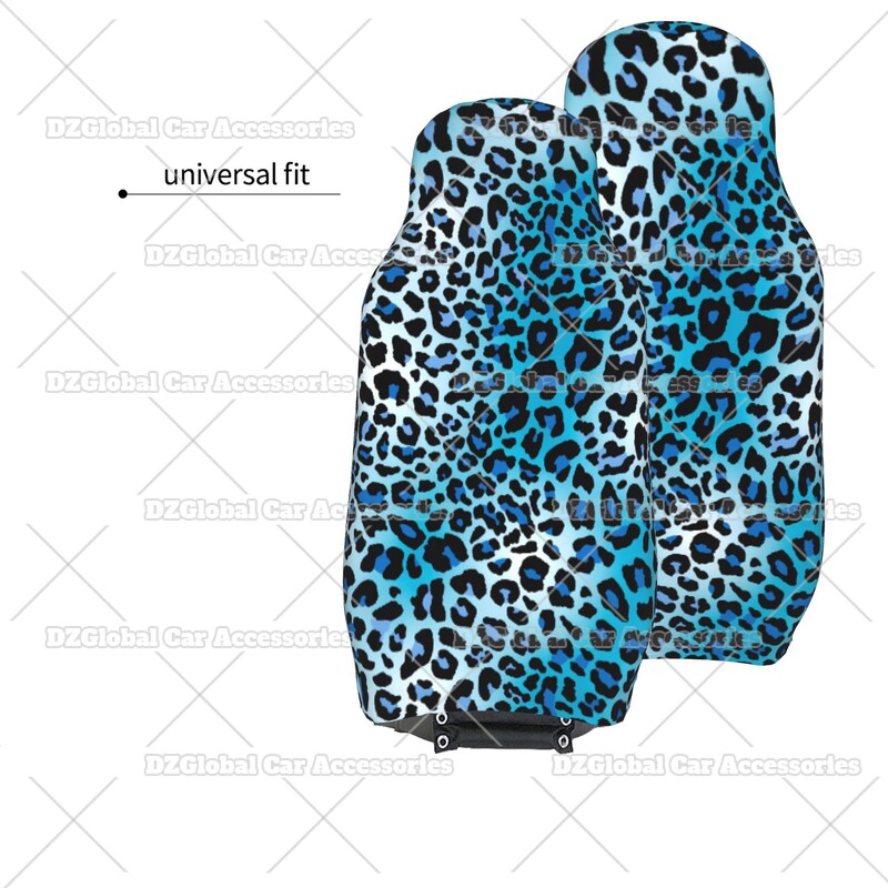 Navlake za autosjedalice s plavim leopard uzorkom za muškarce, žene, udobne štitnike za prednja sjedala s kantom za divlje geparde, univerzalne