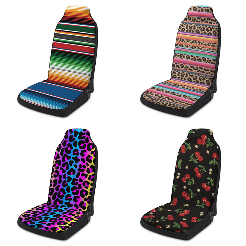 Universālie krāsaini svītru automašīnu sēdekļu pārvalki ar modes apdruku ar Leopard rakstu automašīnas sēdekļa aizsargpārvalks Auto salona stila spilvens