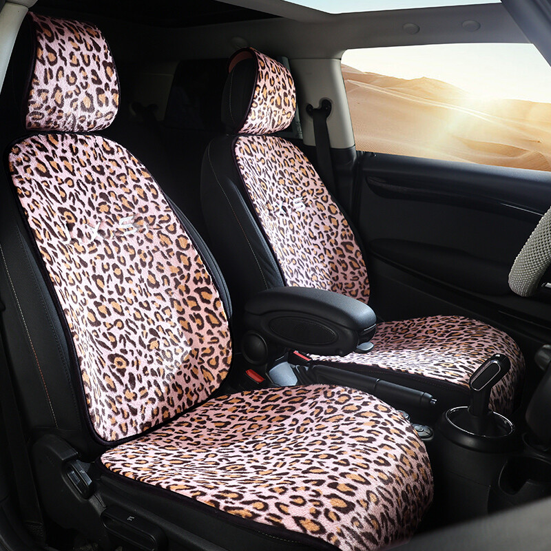 Leopard plīša ziemas auto sēdekļa spilvens viena sēdekļa auto salona apdare Piemērots vieglo kravas automašīnu SUV