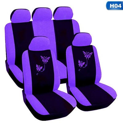 9/4 buc/set husă scaun auto pernă universală pentru autovehicule ornamente interioare huse universale stil broderie roz violet