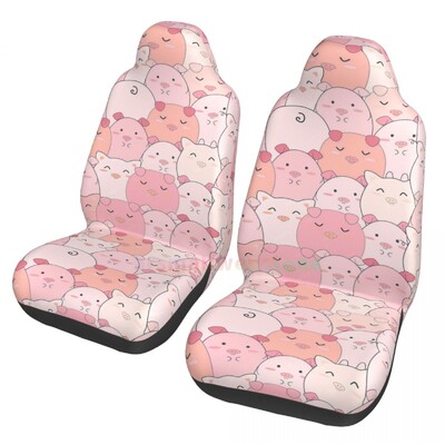 Cute Cartoon Pink Porc 2PCS Husa scaun auto Husa scaun Antifouling și husă de protecție convenabilă Stil unic