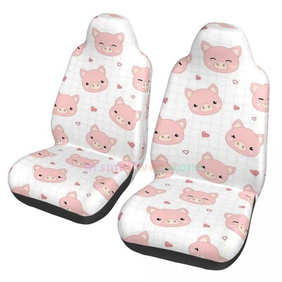 Cute Cartoon Pink Porc 2PCS Husa scaun auto Husa scaun Antifouling și husă de protecție convenabilă Stil unic