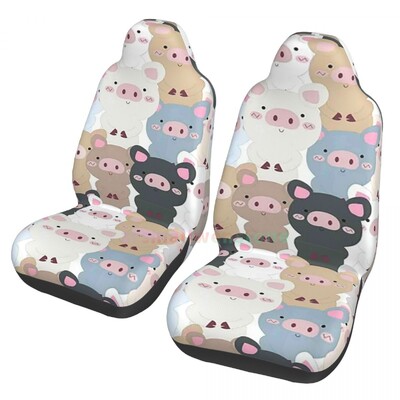 Cute Cartoon Pink Porc 2PCS Husa scaun auto Husa scaun Antifouling și husă de protecție convenabilă Stil unic