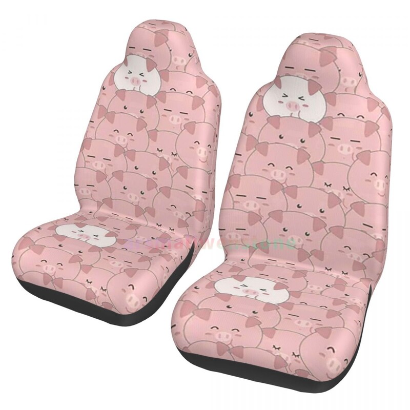 Cute Cartoon Pink Porc 2PCS Husa scaun auto Husa scaun Antifouling și husă de protecție convenabilă Stil unic