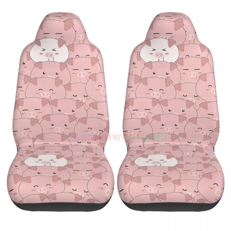 Cute Cartoon Pink Porc 2PCS Husa scaun auto Husa scaun Antifouling și husă de protecție convenabilă Stil unic