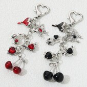 Pretty Cherry Heart Butterfly Email Breloc Y2k Neo-Gotic Plant Love Breloc pentru femei Fete Cadou bun Bijuterii lucrate manual