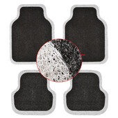 Set de 4 bucăți covorașe de sârmă pentru mașină, covoraș de podea cu bobină de mătase neagră universală, accesorii de protecție a podelei interioare pentru autoturisme SUV antiderapante