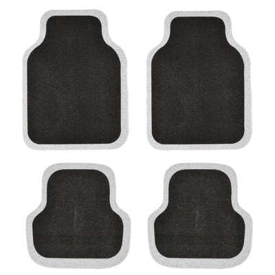 Set de 4 bucăți covorașe de sârmă pentru mașină, covoraș de podea cu bobină de mătase neagră universală, accesorii de protecție a podelei interioare pentru autoturisme SUV antiderapante